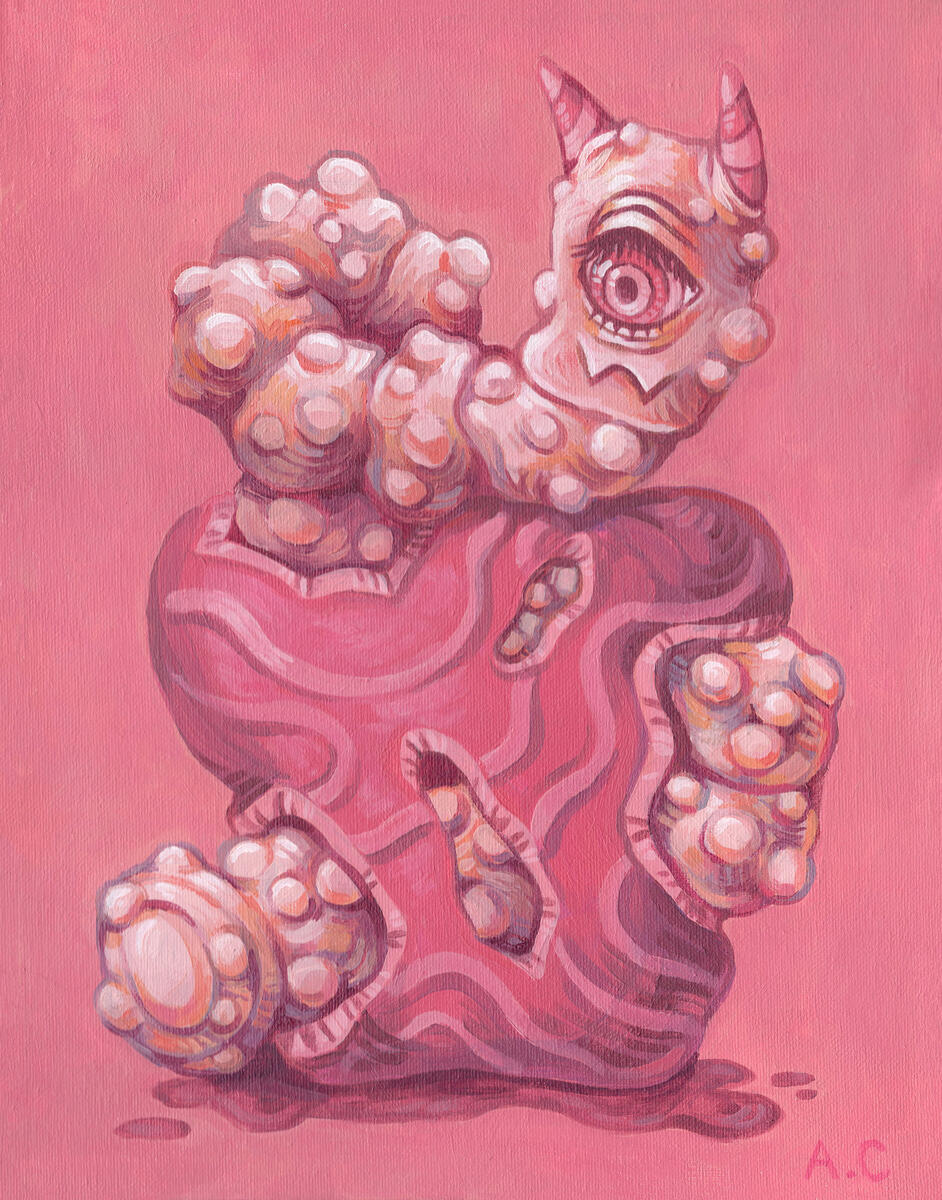 Worm Eating Itself Out Of House And Home, Acrylic on Canvas, 2026